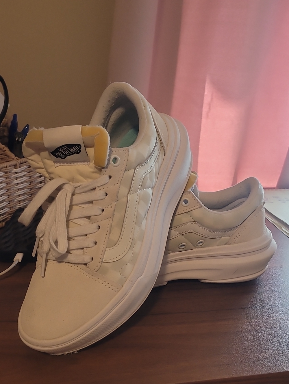 Vans Old Skool Women's Cream-Accented White Platform Sneakers